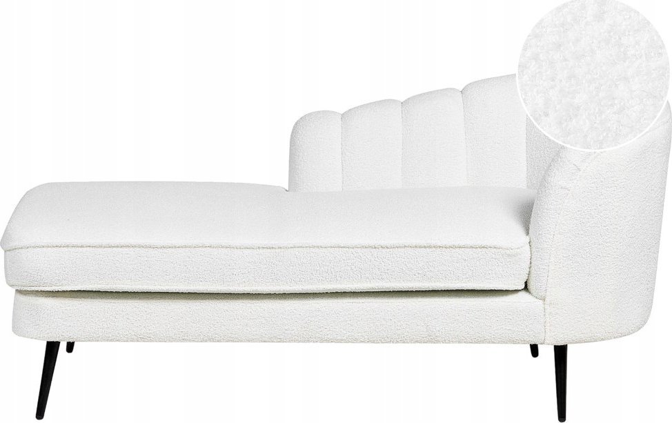 Beliani Szezlong boucle prawostronny kremowy ALLIER