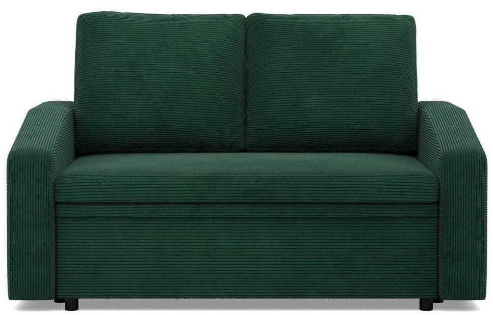 Sofa z funkcją spania, BLOM, sztruks, 148x87x90 cm, butelkowa zieleń