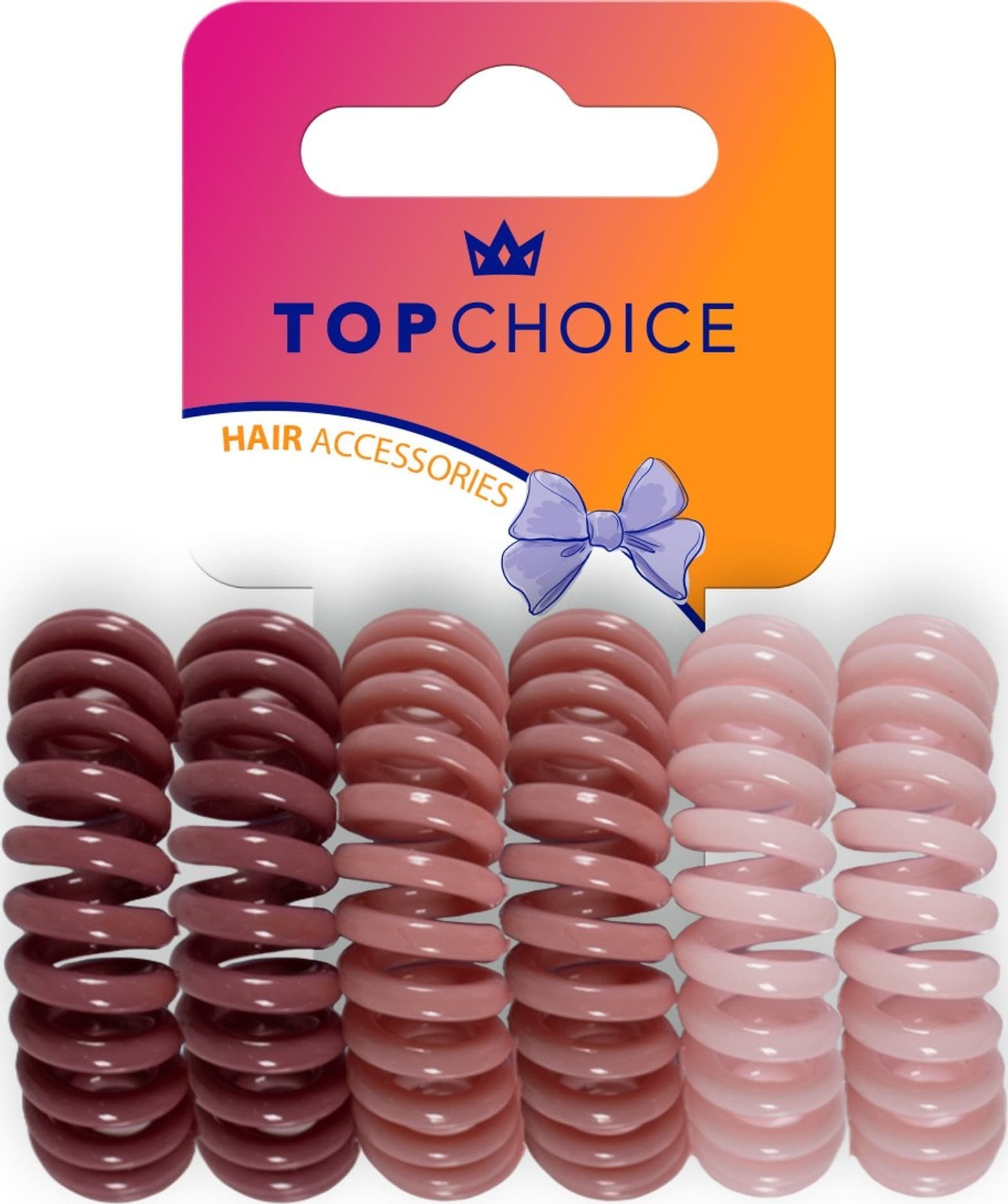 Top Choice TOP CHOICE Gumki do włosów - mix kolorów (20094) 1 op. - 6 szt.