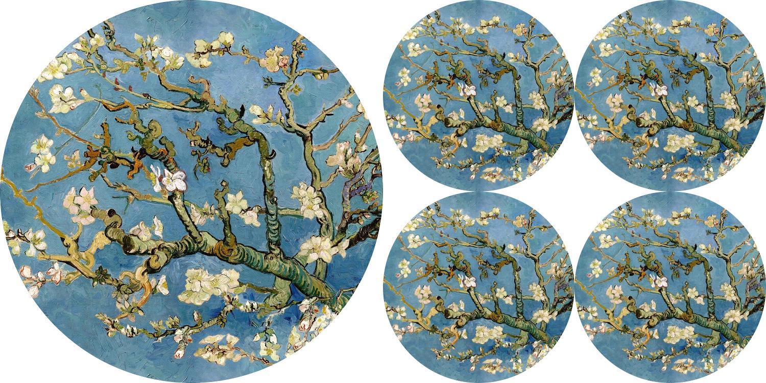 Bertoni-arco Zestaw podkładek na stół okrągłych 1+4 - ALMOND