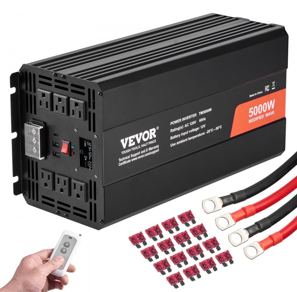 Falownik przetwornica inwerter czysta fala sinusoidalna 5000 W DC 12V AC 120 V