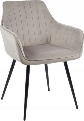 Krzesło tapicerowane z podłokietnikami do jadalni salonu MARIA taupe