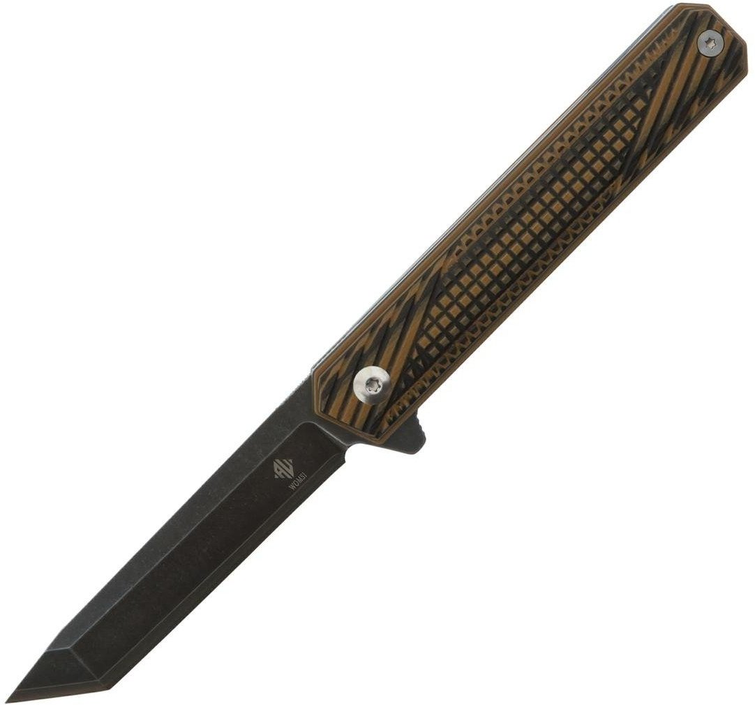 Womsi Wolf nóż składany tanto brown black G10 S90V