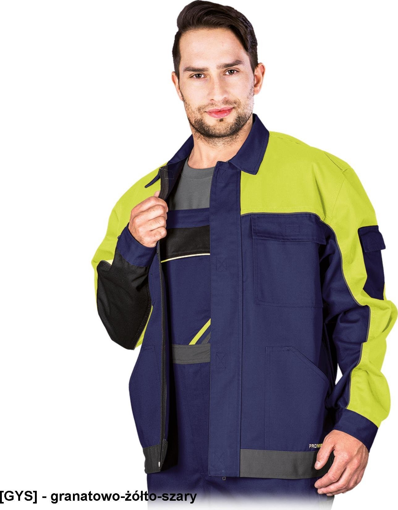 R.E.I.S. PRO-J - BLUZA OCHRONNA - granatowo-żółto-szary XL