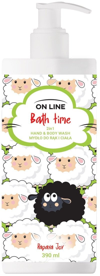 ON LINE Bath Time Mydło do rąk i ciała 2in1 Papaya Joy 390 ml