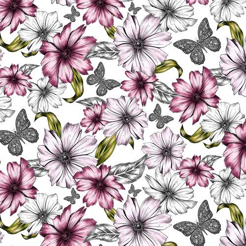 Clear Creation Karnet kwadrat CL0410 Etniczne kwiaty