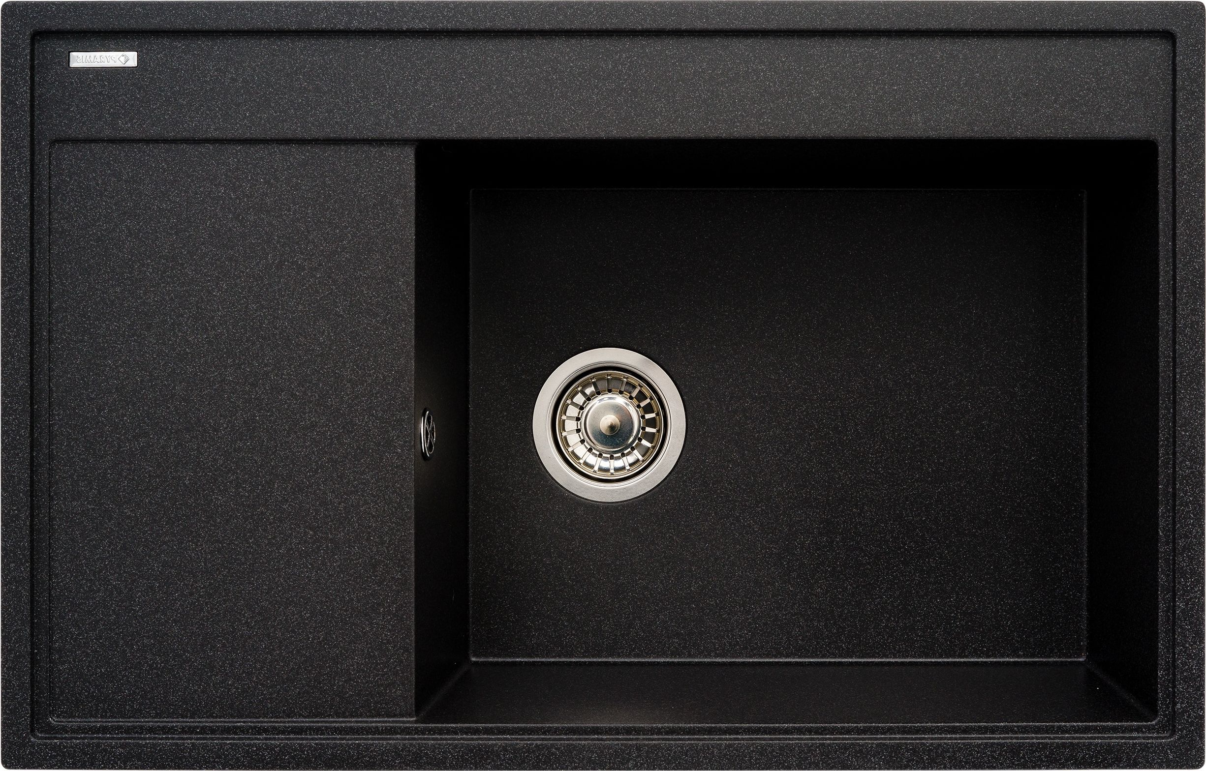 Zlewozmywak Pyramis granitowy Pyramis Camea 79x50 1B 1D R czarny