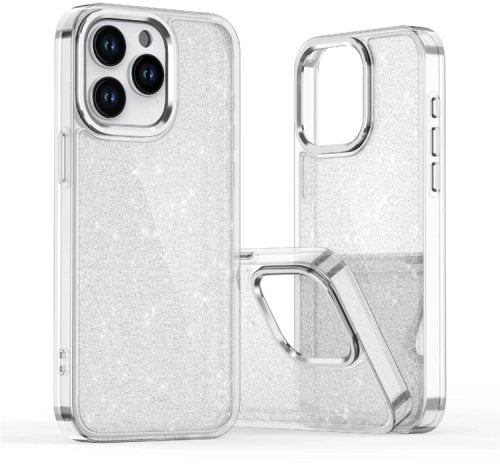 Etui brokatowe Glitter Case na iPhone 16e - przezroczyste