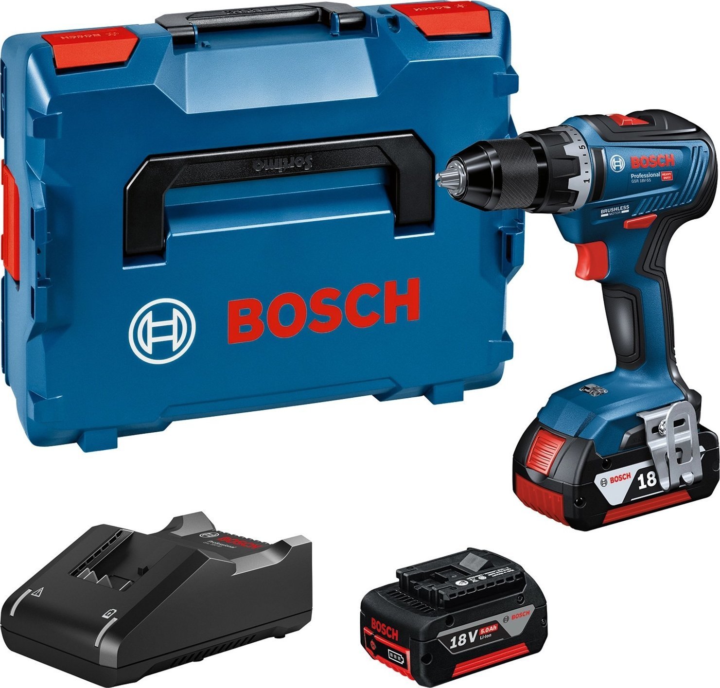 Bosch Cordless screwdriver BOSCH GSR 18V-55 2x5.0Ah