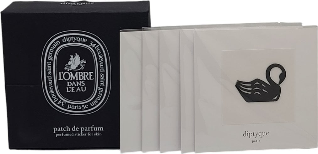 Diptyque Set, Diptyque, L'Ombre Dans L'Eau - Patch De Parfum, Body Stickers, Perfumed, Floral, For Skin, Black, 5 pcs For Women