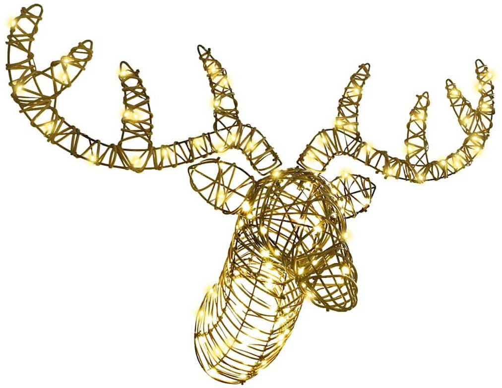 vidaXL Renifer ciągnący sanie Ciepła biel 60 cm rattan