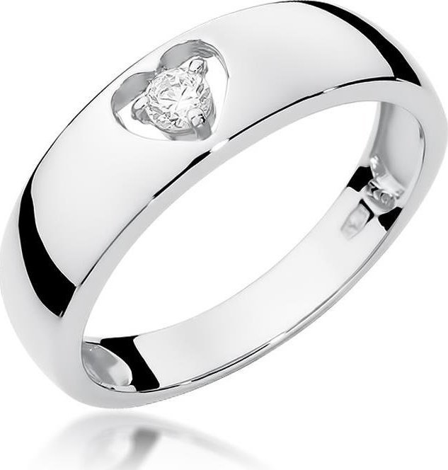 Best Diamonds złoty pierścionek z brylantem 0.10ct 9