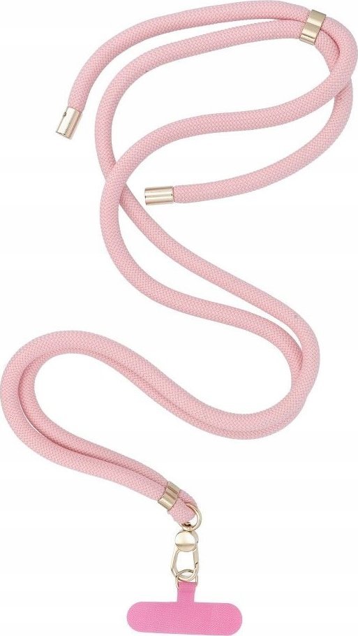 OEM Zawieszka SWING (8mm) do telefonu z regulacją długości / długość sznura 165cm (max 82,5cm w pętli) / na ramię lub szyję - jasnoróżowy