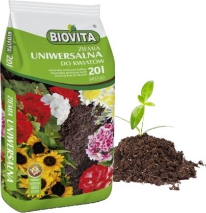 Biovita Ziemia uniwersalna ogrodowa 5,5-6,5 pH do kwiatów 20L