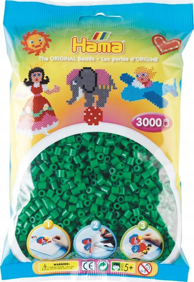 Hama Beads Hama Beads 201-10, Green, Tube bead, 3000 pc(s)