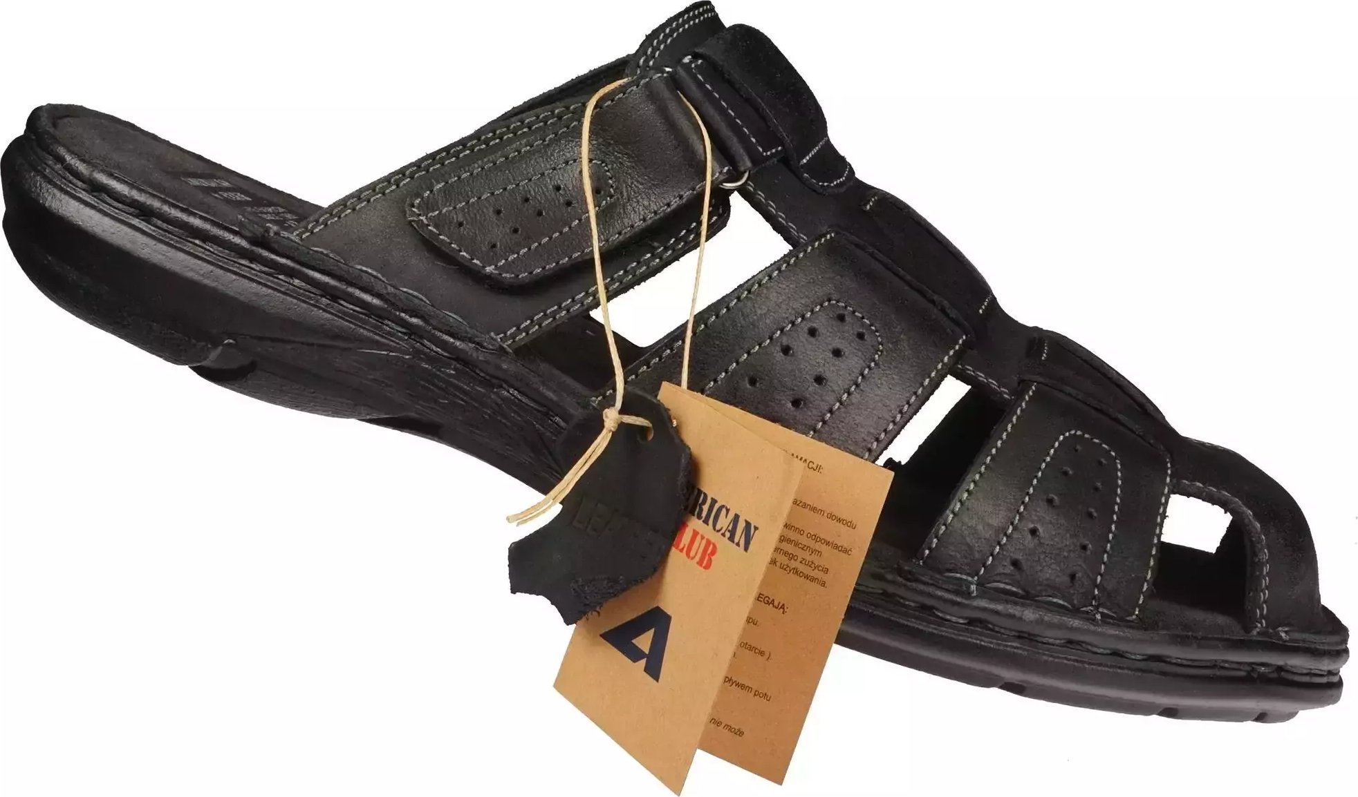 American Club Męskie klapki skórzane American Club MCY-82BL 42