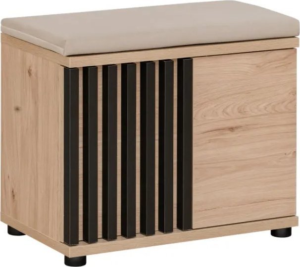 ASM Meble Szafka na buty z siedziskiem PEDRO hickory jackson/czarna ASM Meble