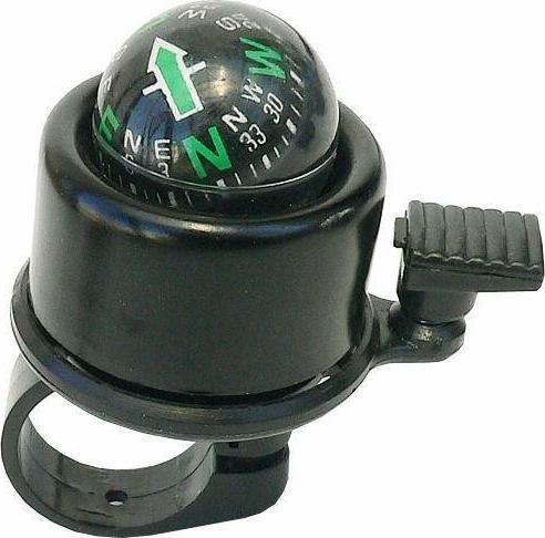 Carcommerce Dzwonek do roweru z kompasem czarny