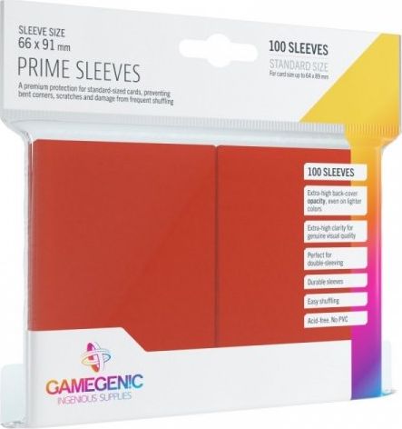 Gamegenic Gamegenic: Prime CCG Sleeves (66x91 mm) - Red, 100 sztuk
