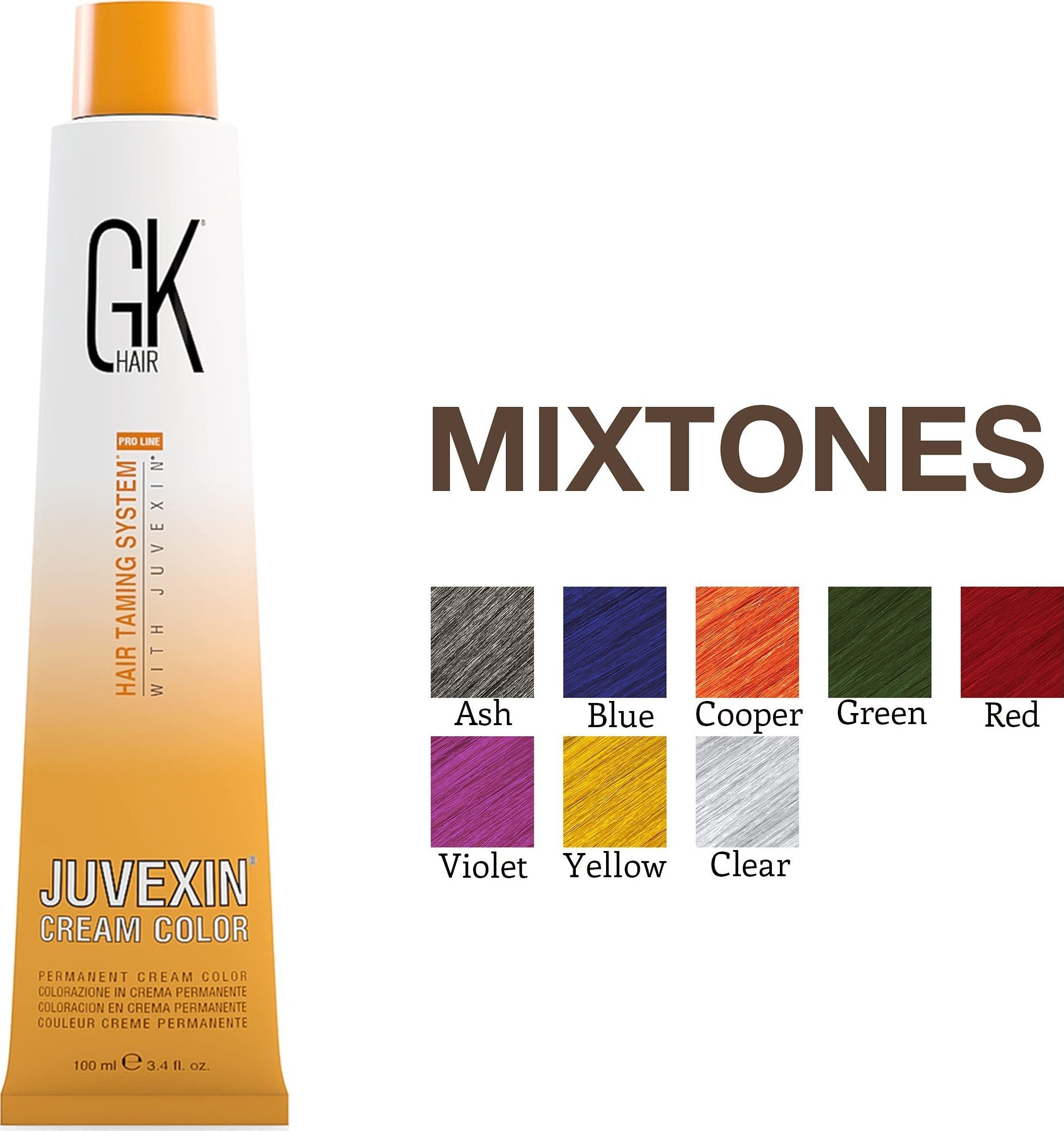 GK HAIR (Global Keratin) Global Keratin, Cream Colour, Permanent Hair Dye, Clear, 100 ml For Women