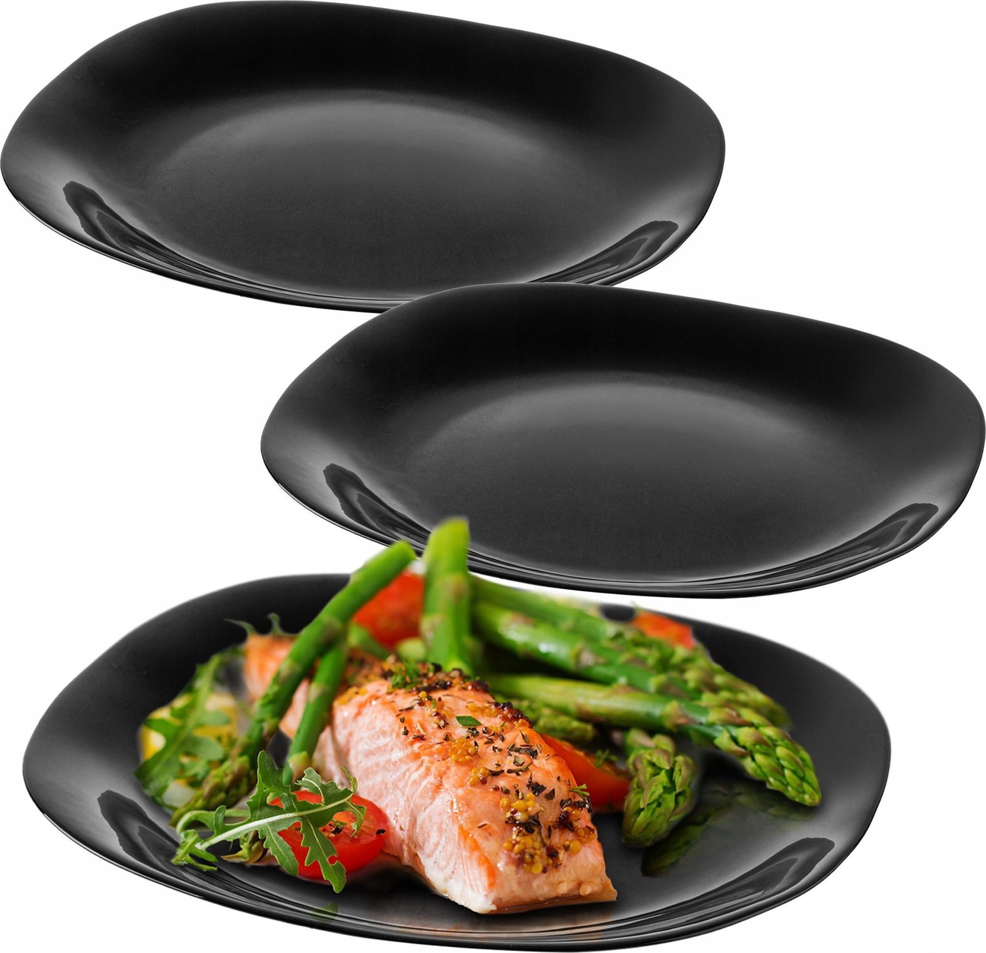 Kadax Talerz Obiadowy 28cm Płytki Zestaw Talerzy Czarny