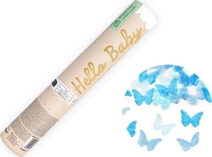 Tuba z motylkami niebieski 20cm