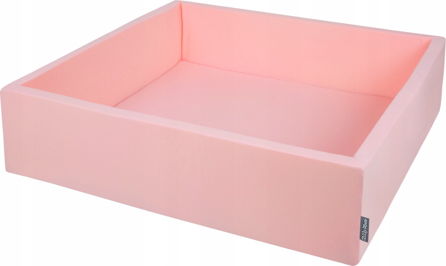 KiddyMoon Suchy basen kwadratowy z piłeczkami 7cm 120x30 różowy: szary-biały-róż 120x30/200piłek Zabawka basen piankowy