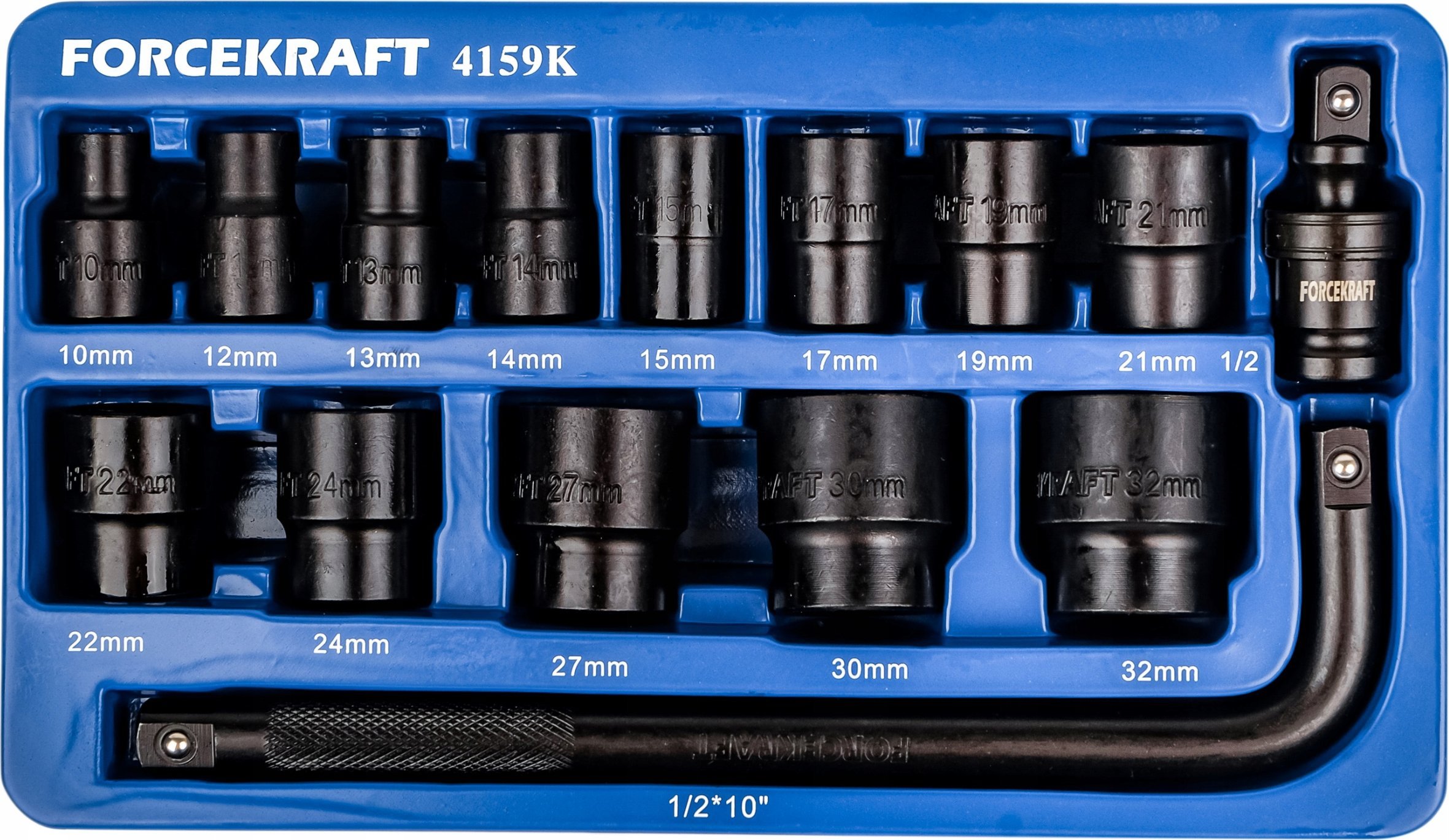 Forcekraft Zestaw nasadek udarowych 1/2" 15el. (6-kątnych)