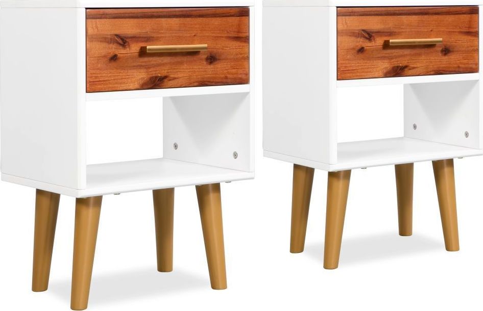 vidaXL Szafki nocne, 2 szt., lite drewno akacjowe, 40 x 30 x 57 cm