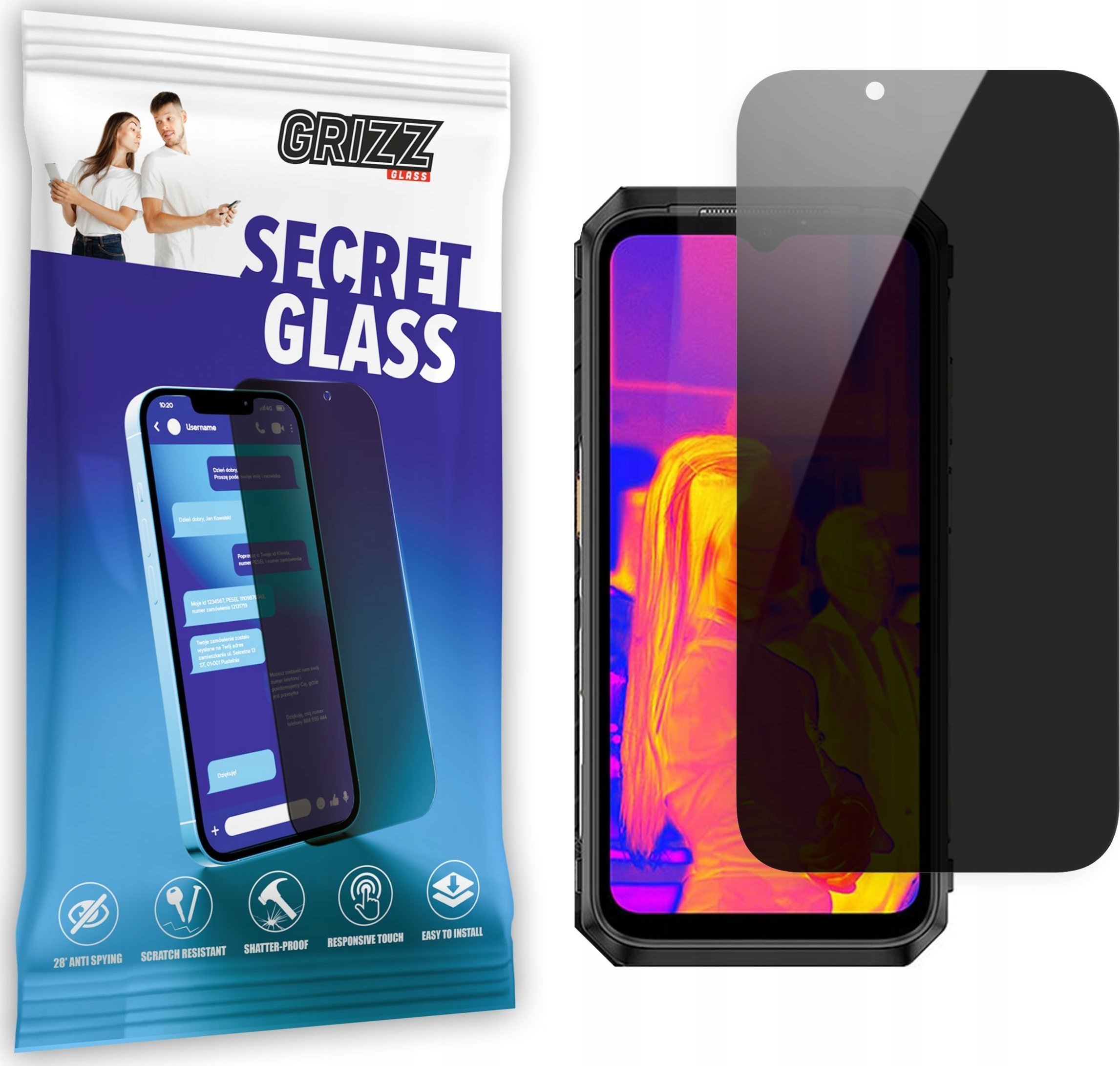 GrizzGlass Szkło prywatyzujące GrizzGlass SecretGlass Ulefone Armor 18t