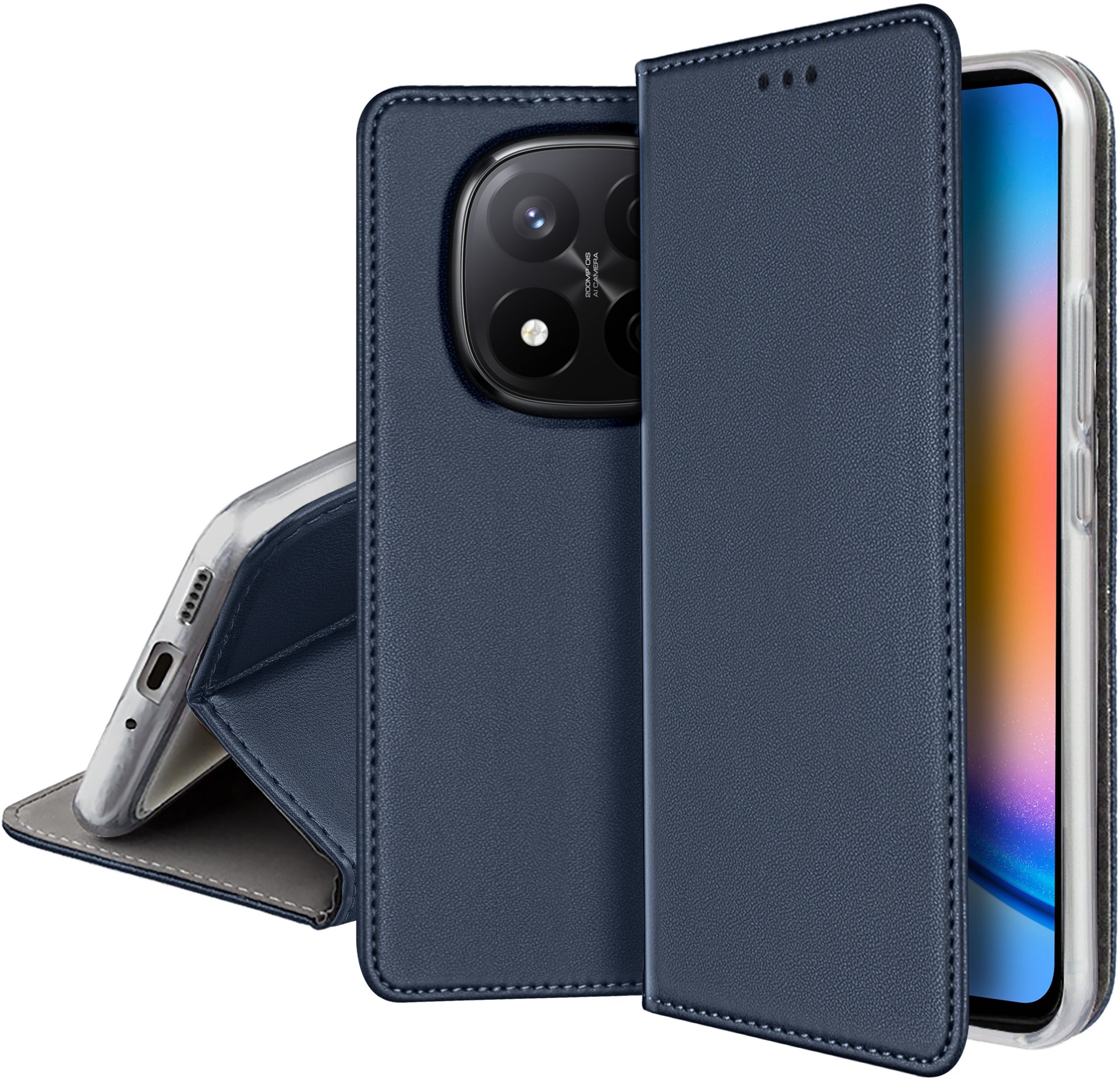 ETUI SKÓRZANE do Xiaomi Redmi Note 14 Pro |Pro+ 5G MAGNETYCZNE TOKRA +FOLIA