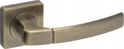 Gamet Klamka do drzwi wewnętrzna krótki szyld dzielony kwadratowy mosiądz