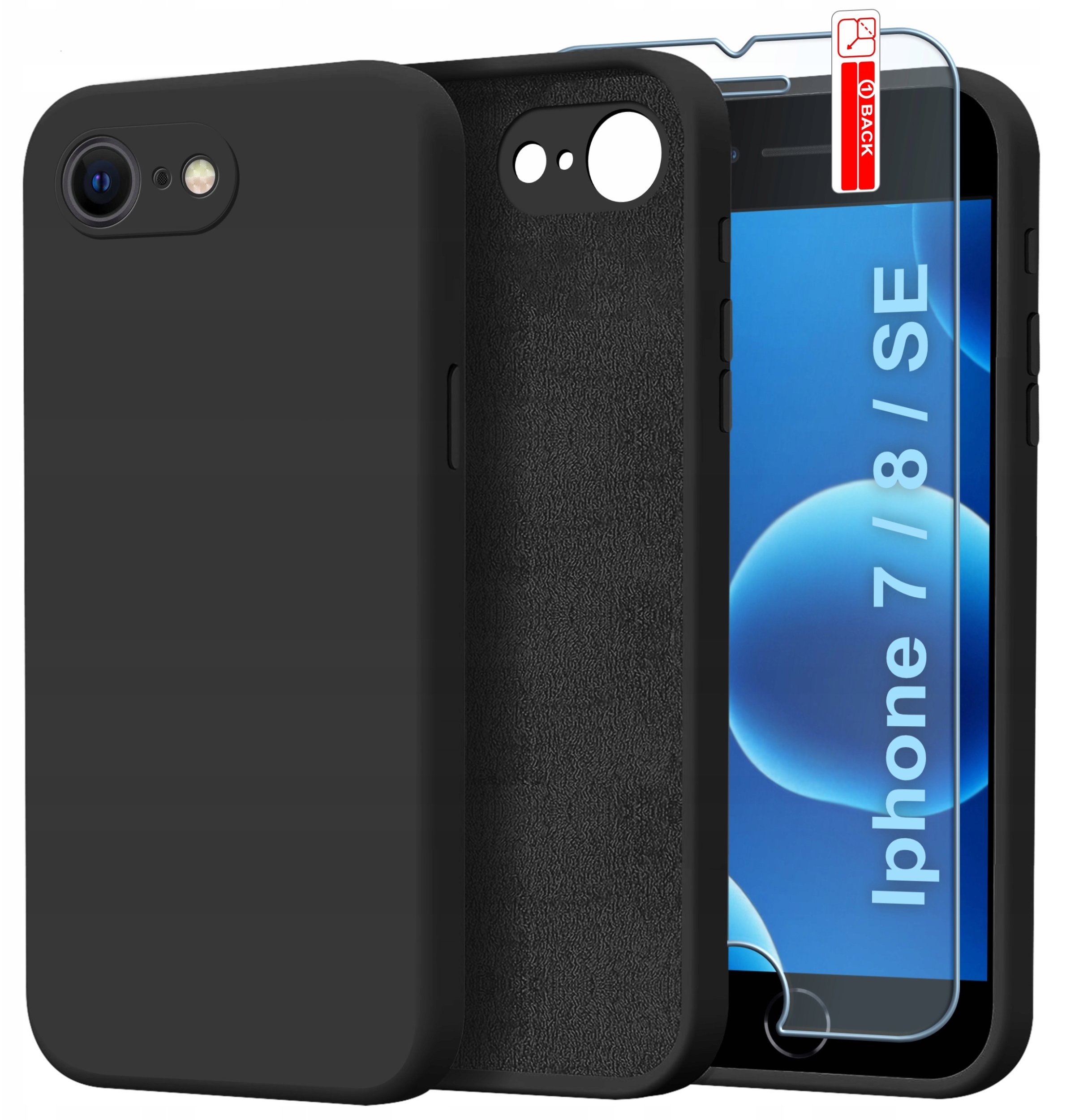 Etui do Apple iPhone 7 | 8| SE CASE Silicone ELASTYCZNE + Szkło OCHRONNE 9H