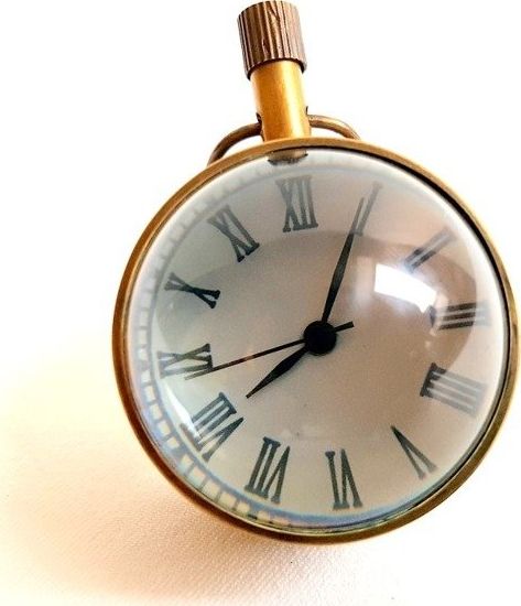 Giftdeco Zegar mosiężny Miniaturka - 4x4 cm