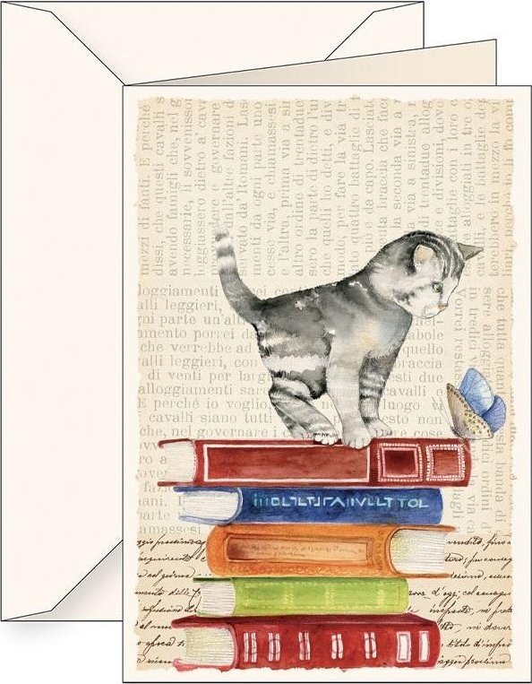 Karnet B6 + koperta 6120 Kot i książki