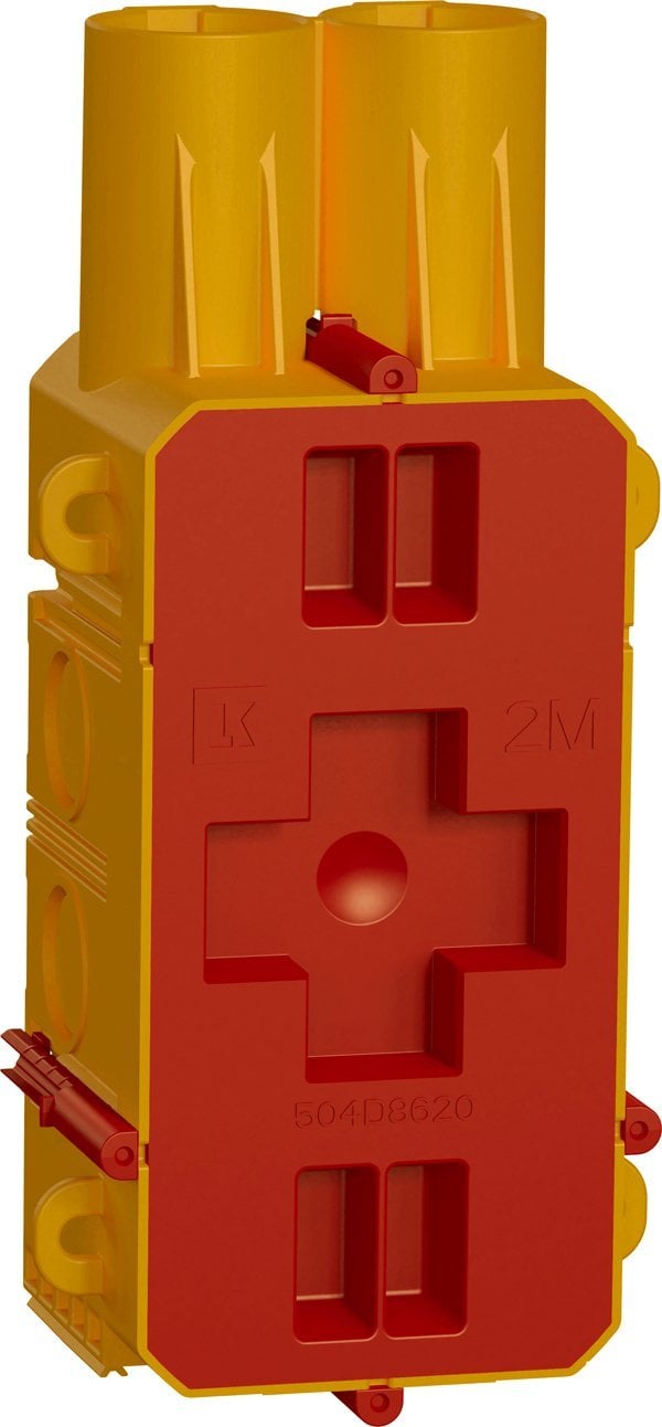 Lauritz Knudsen LAURITZ KNUDSEN FUGA Prefab indstøbningsdåse 2 modul med låg, gul