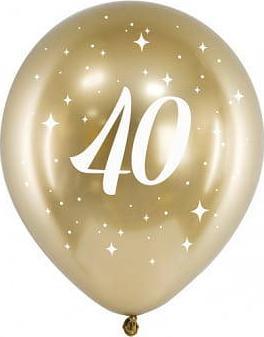 PartyDeco Balony Glossy 30cm, 40, złoty one size