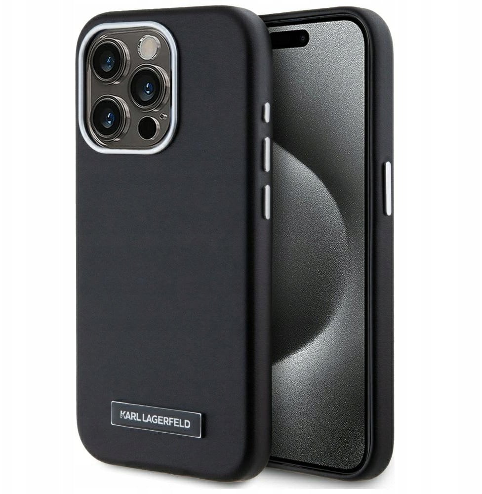Karl Lagerfeld Case FW Metal Plate MagSafe for iPhone 15 Pro Max black