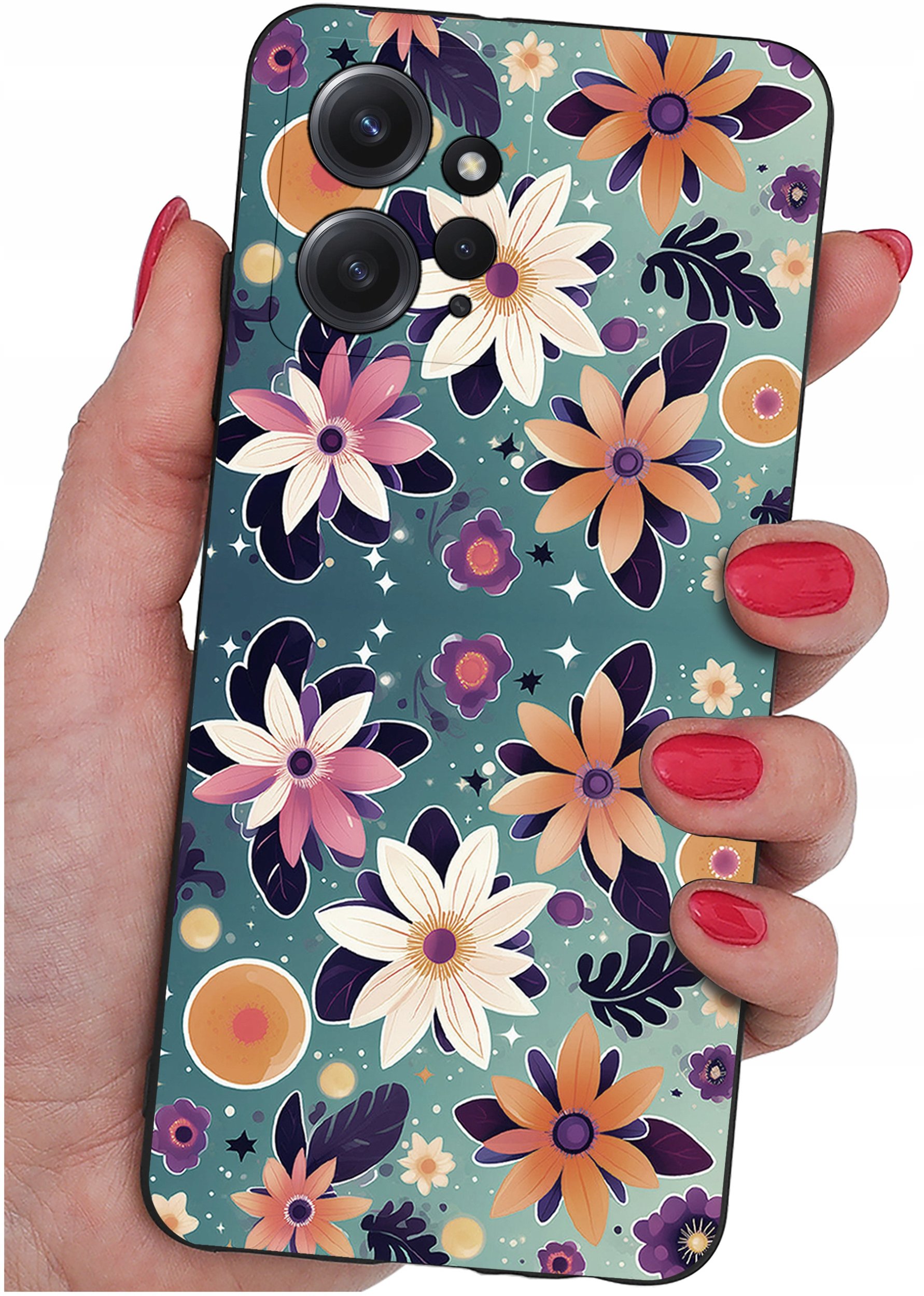 krainaGSM ETUI do Xiaomi Redmi Note 12 4G wzory SILIKONOWE MATT CASE + SZKŁO 9H