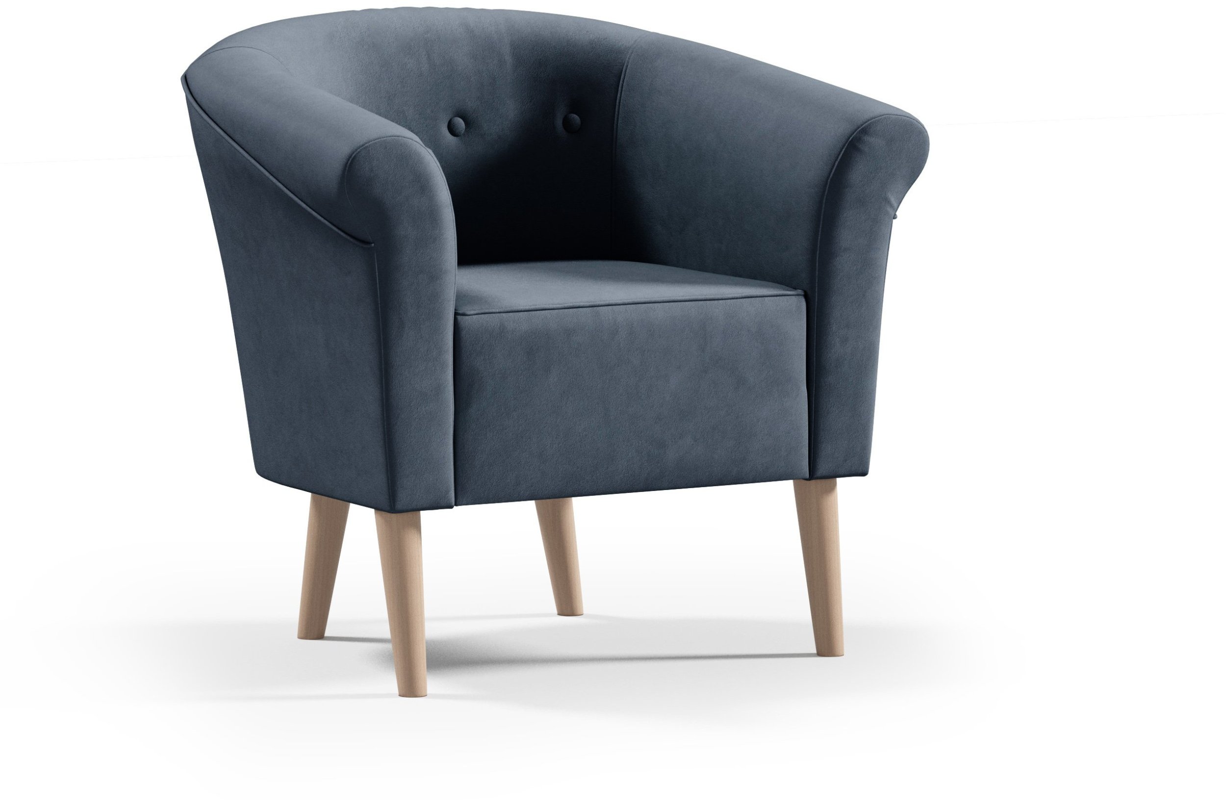 Fotel ESPERO styl skandynawski welur z guzikami monolith 77