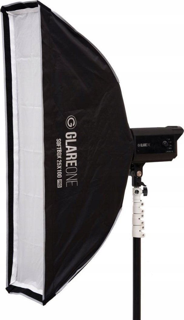 Lampa studyjna GlareOne Softbox 25x100 PRO - zestaw z gridem
