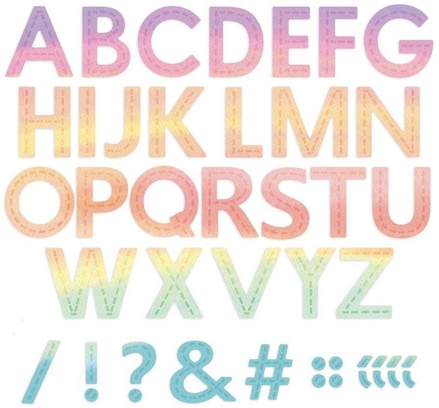 Zestaw wykrojników - Alfabet z przeszyciem 33szt