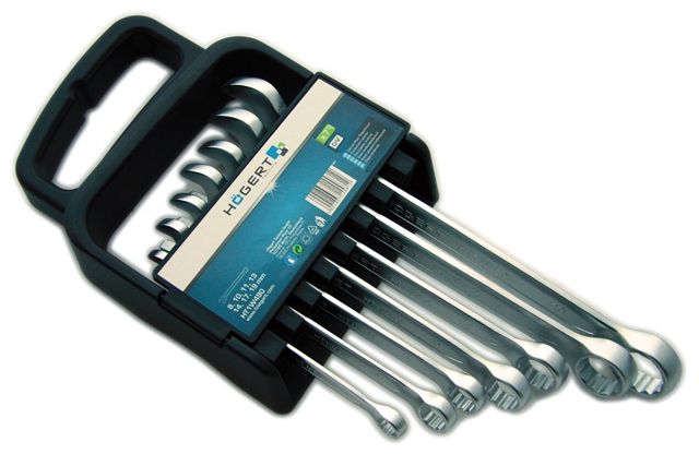 Högert Technik Zestaw kluczy płasko-oczkowych z grzechotką 7 elementy 10-19 mm (HT1R397)