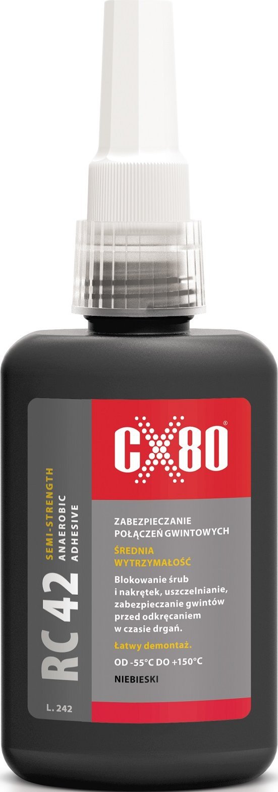 CX80 KLEJ ANAEROBOWY RC-42 DO GWINTÃW ÅRUB ÅREDNI 50ML