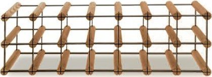 Wamar-Sosenka Regał na wino Stojak na 14 Butelek Szklanych/ PET RW-8/ 7x2 Brązowy Metal + Drewno RW-8-7x2-14_O_BR