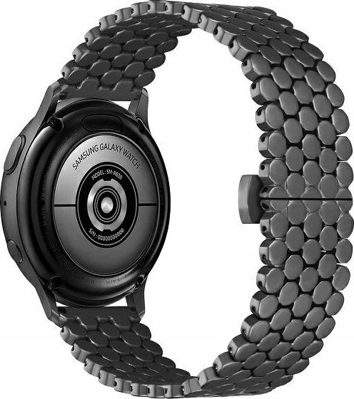 Beline Beline pasek Watch 22mm Metal Honeycomb czarny /black box