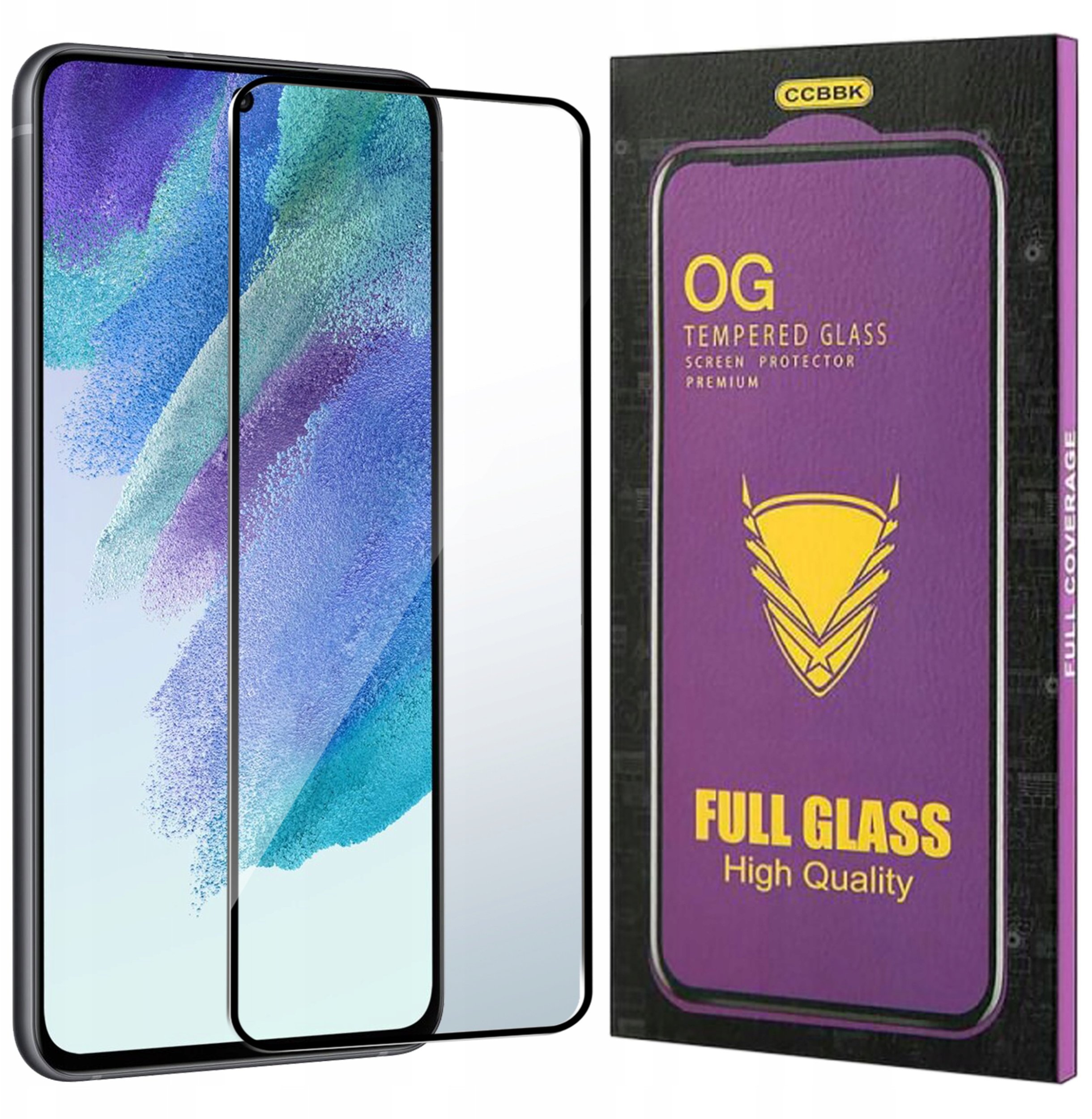 Szkło HARTOWANE 5D do Samsung Galaxy S21 FE OG PREMIUM CAŁY EKRAN PEŁNE