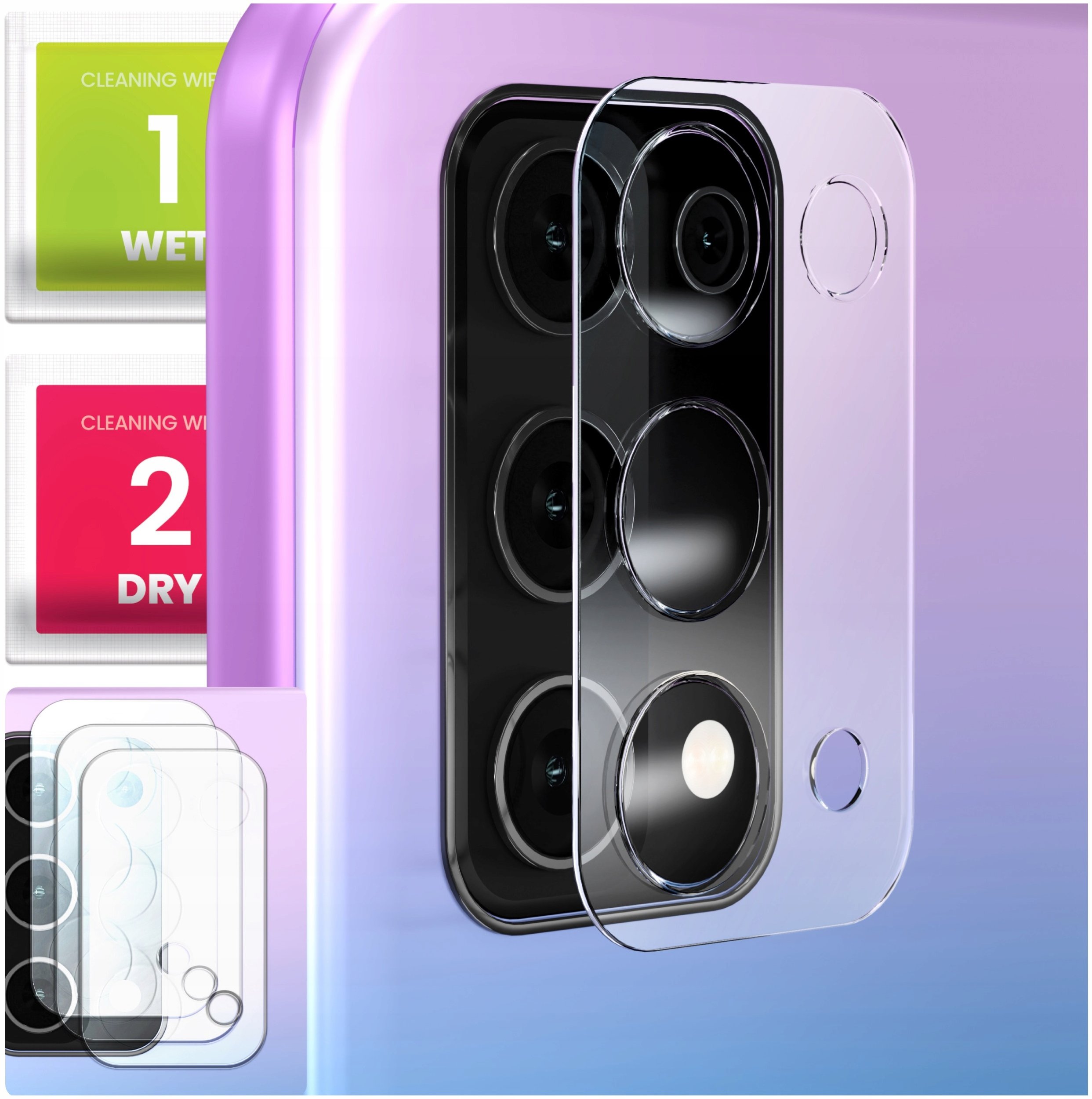 3-PAK Szkło Na Aparat Do Oppo A54 5G / A74 5G / A93 5G (Hartowane, 9H)