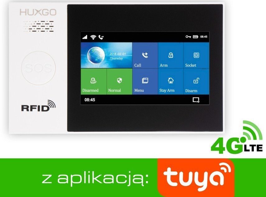 Huxgo Bezprzewodowy alarm 4G LTE GSM + WiFi - HXA007 R5 + syrena 105 dB