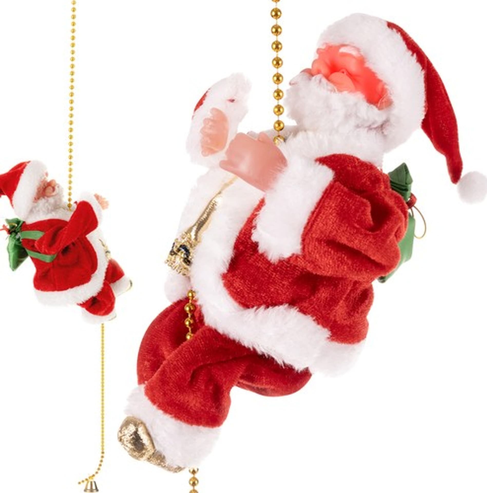 Ruhhy Święty Mikołaj wspinający się po linie Ozdoba świąteczna